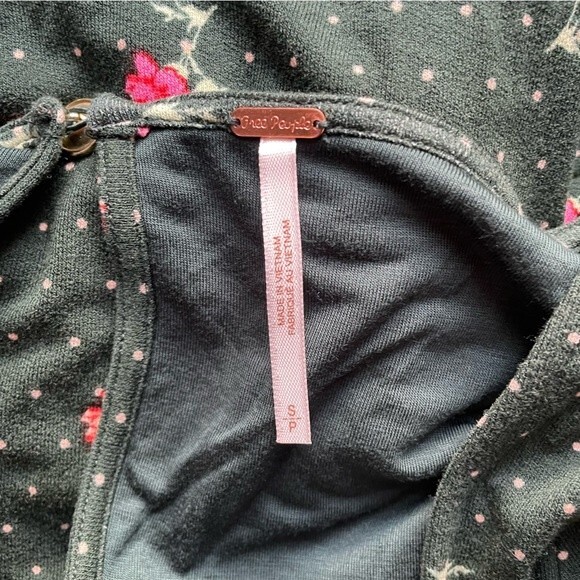 NWT Free People Celia Floral Square Neck Mini Dress Green Women’s Size Small New - Picture 9 of 15